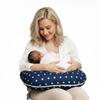 Cover Pillowcase Small Crescent for Breastfeeding Babyuniverse 100% Cotton - Navy Stars