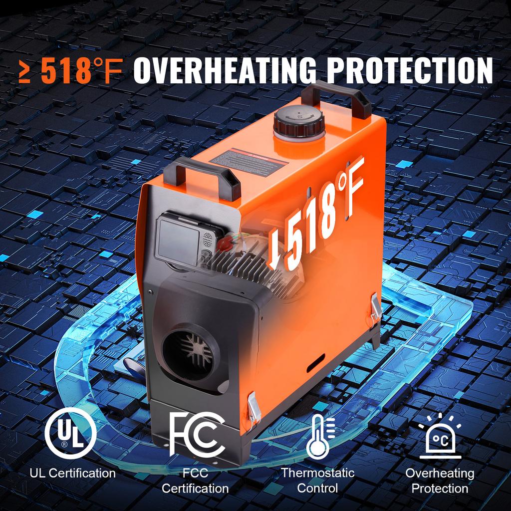 SucceBuy 8KW Diesel Air Heater Bluetooth All-on-one Diesel Heater with LCD Portable Parking Heater for Trailer Camper Van Boat