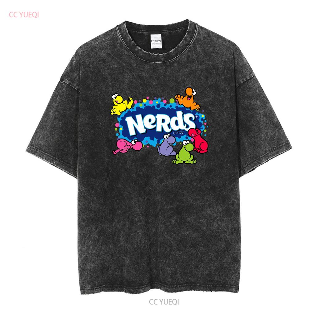 Nerds candy gummy clusters t shirt vintage Washed Versatile designer clothes Stretched graphic Breathable homme streetwear