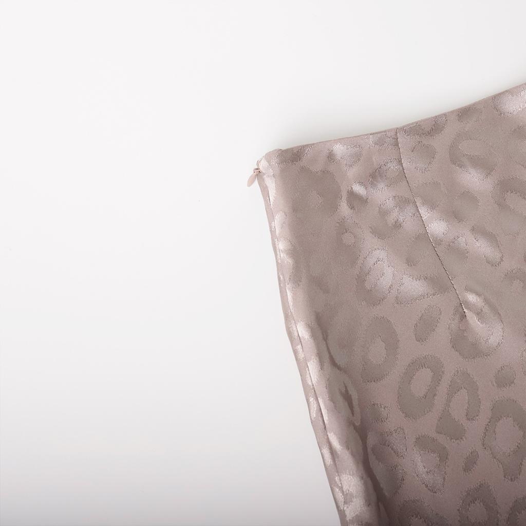 GMXIA Fusta cu jumătate de corp cu imprimeu leopard jacquard New Trend de vară Fusta lungă pe jumătate cu imprimeu leopard, jacquard