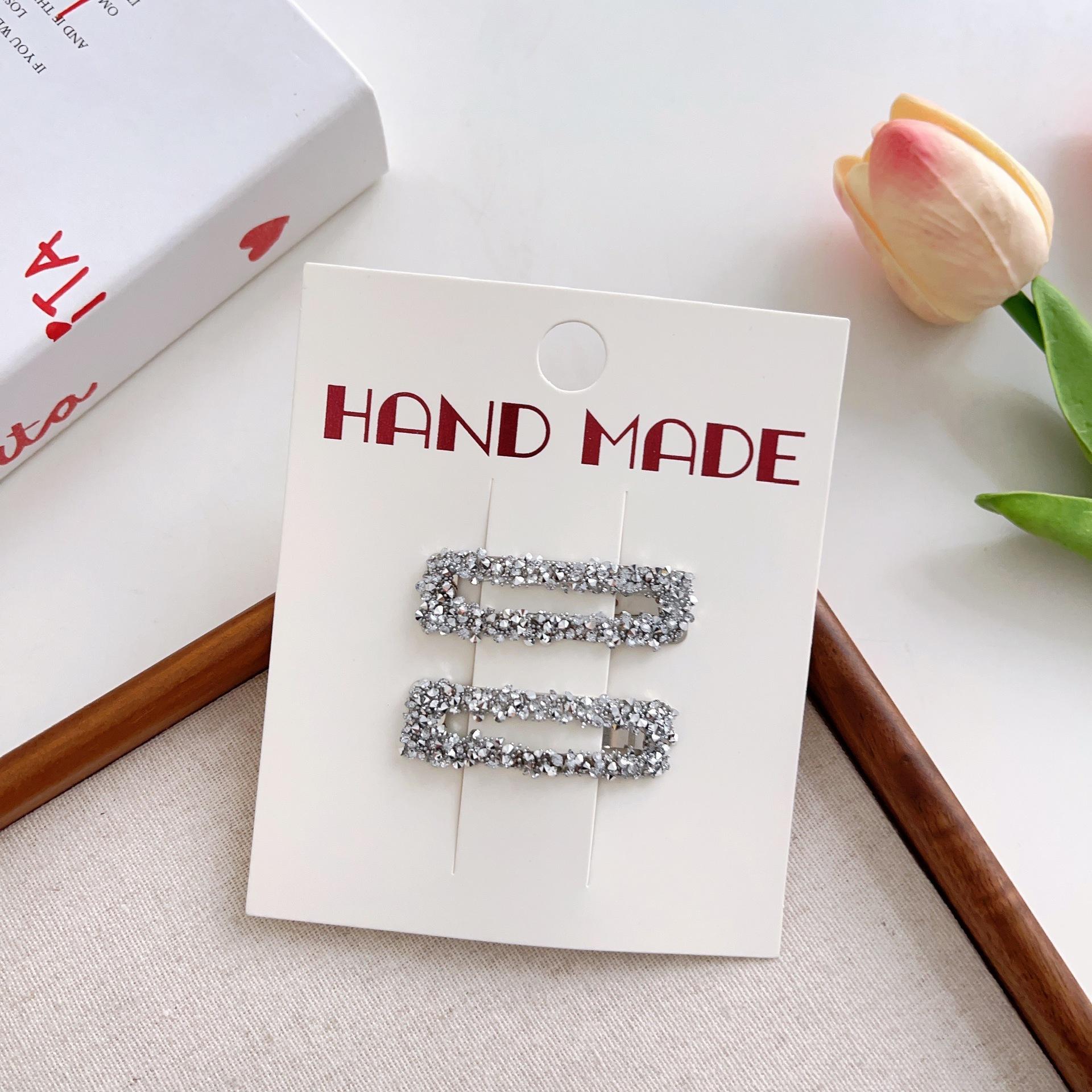 

Water Diamond Heart Star Hair Clip Side Bangs Hair Accessory Hollowed-out Geometric Broken Hair Bb Hair Accessory At The Back of The Head