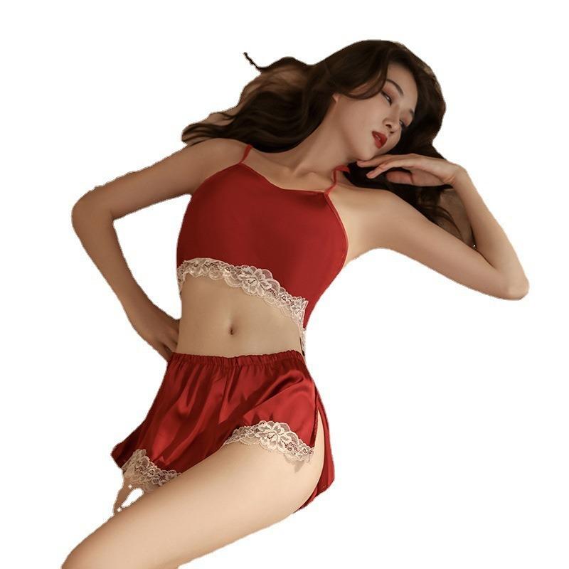 Sex Underwear Sexy Lace Suspender Split Shorts Clothing Set Suspender Large Size Women