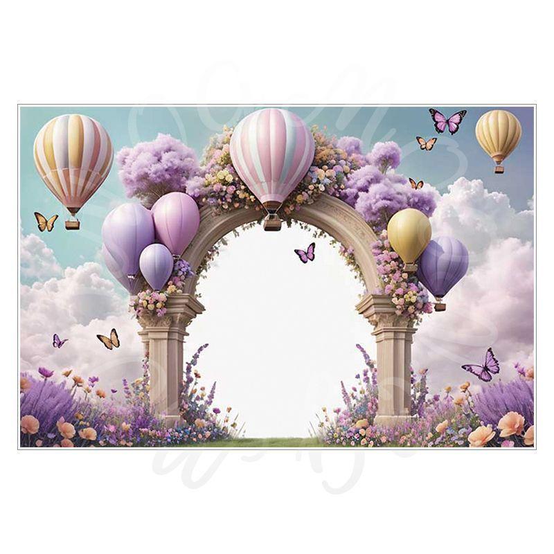 Balloon Cartoon Background Fabric for Pet Children's Birthday Party Decoration Wall Fabric, Photography and Photo-taking Background Fabric