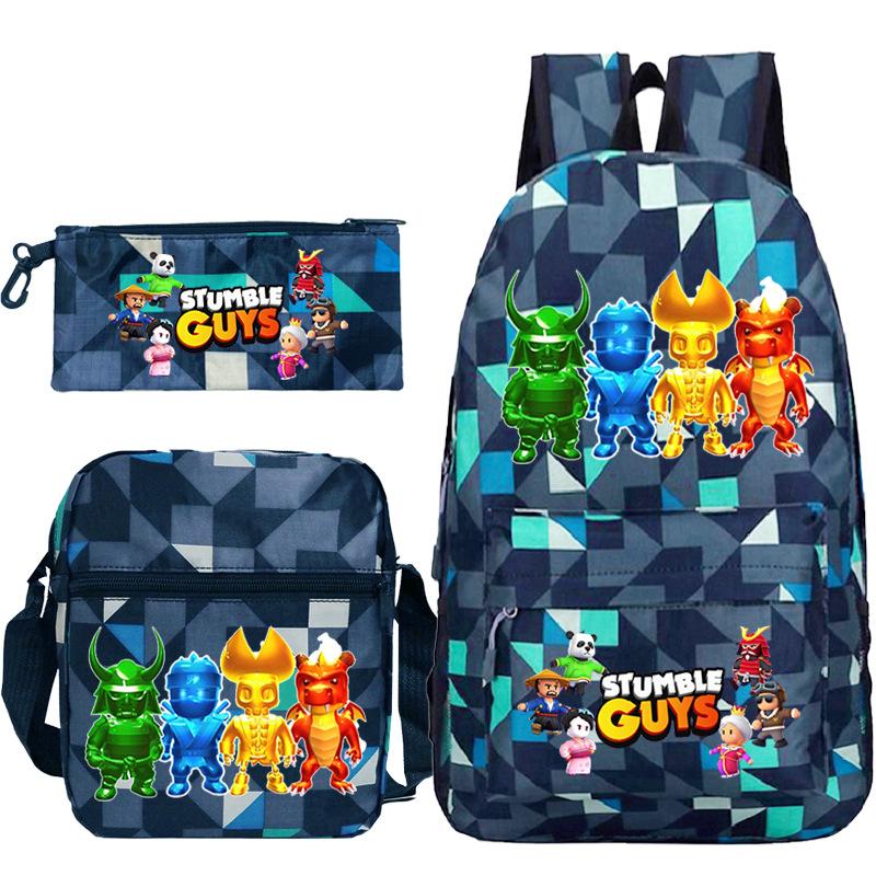 Game Merchandise Printed Children'S Schoolbag Set Teen Backpack Three-Piece Set