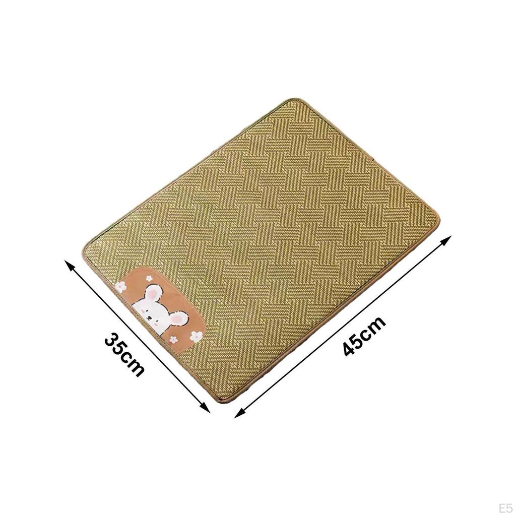 Dog Cooling Mat Cat Sleeping Rattan Reusable Thin Puppy Sleep Cushion Pet Cats Cool