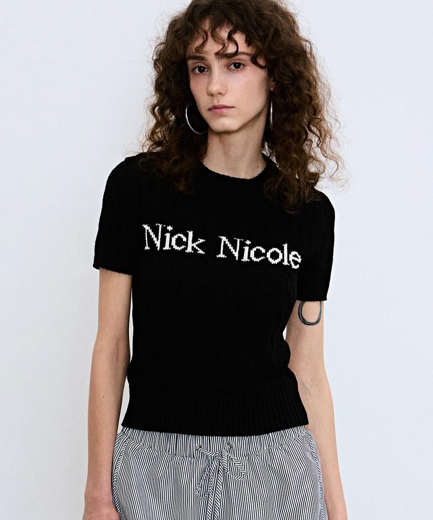 Nigaennikol Nick Nicole Cable Half Knit_Black