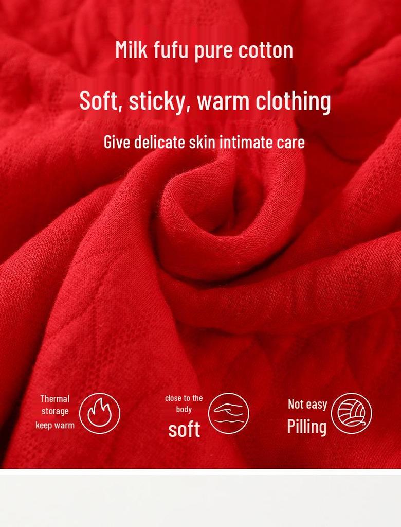 Newborn Red Padded One-Piece: Warm Autumn/Winter Outfit for Baby's First Celebrations