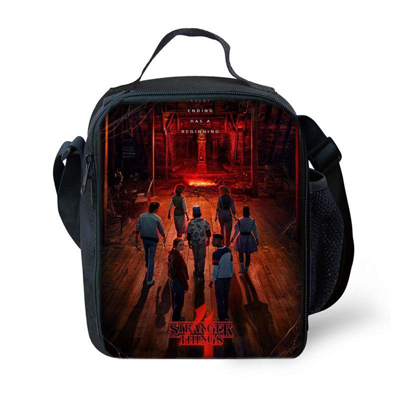 Stranger Thing Insulated Lunch Bag For Kids And Students With Adjustable Strap Perfect For Picnics And Outdoor Adventures