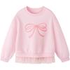 Minibala Flickor Mesh Patchwork Rosett Sweatshirt