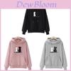 Cozy Girl Hoodie Sweatshirt With Printed Design For Autumn Winter Casual Wear
