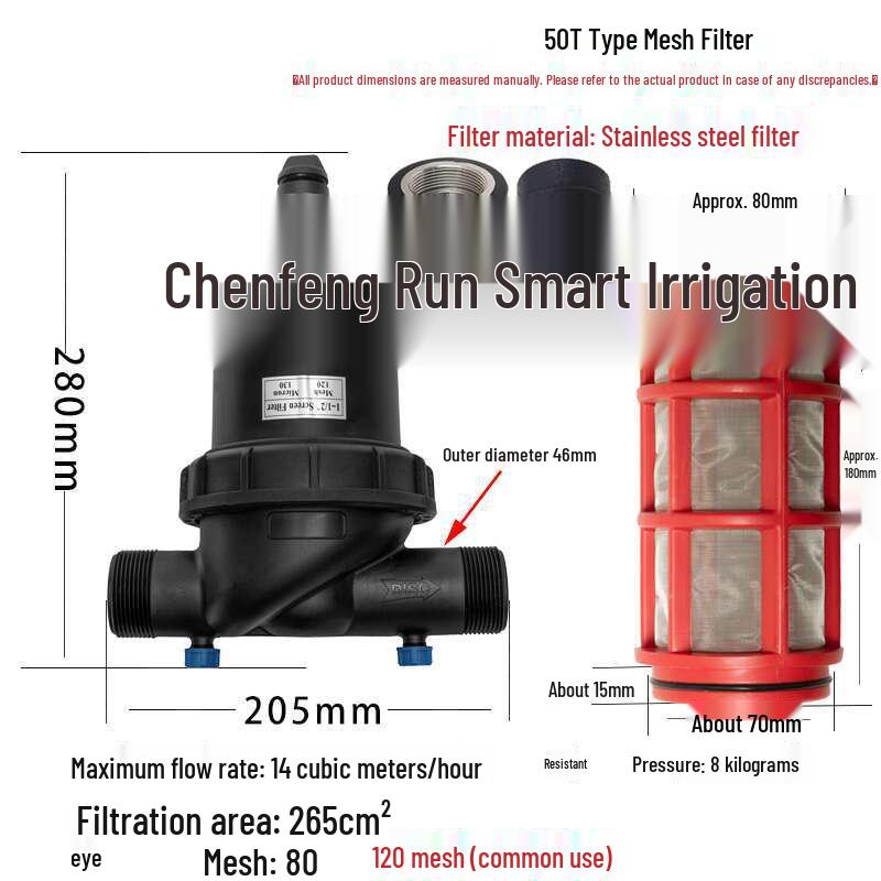 360° Rotating Sprinkler Head with 120 Mesh Filter for Greenhouse Drip Irrigation Systems