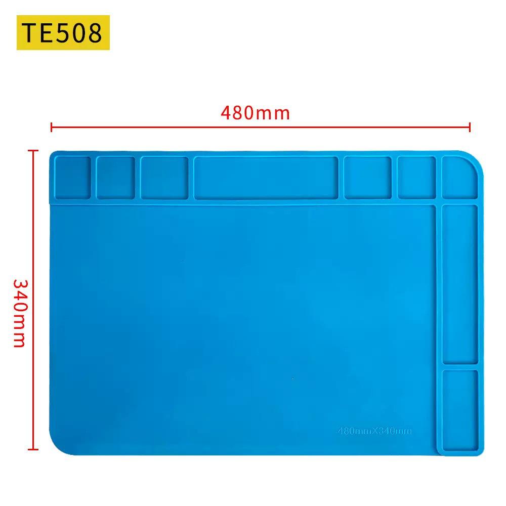 Silicone Heat-Resistant Soldering Pad with Magnetic Sections for Electronics Repair - Model TE-603