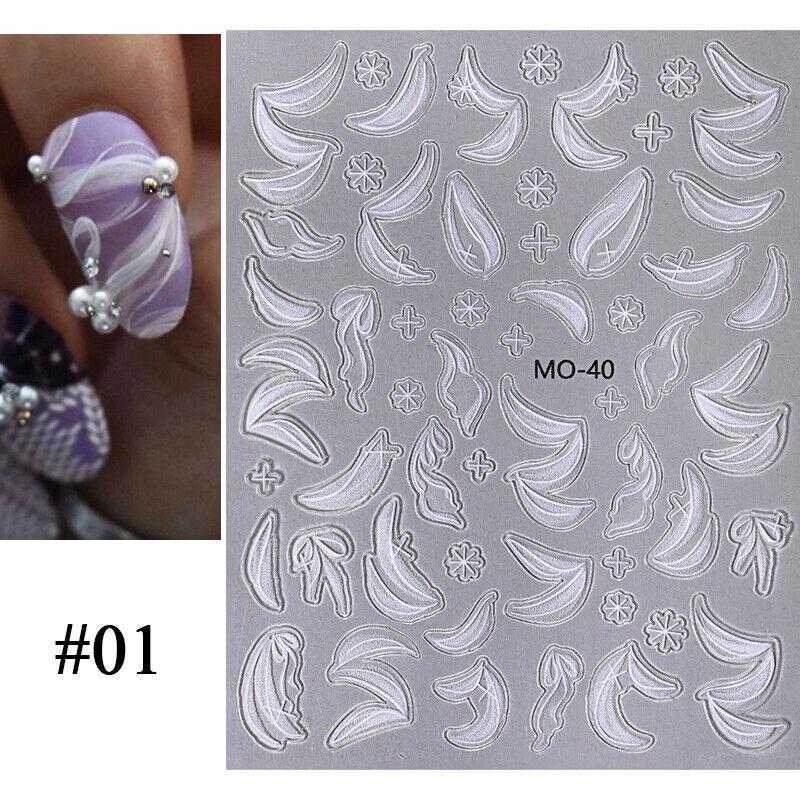 5D Nagelaufkleber mit Cartoon-Prägung und bunten Herzmustern, kindliche Aufkleber