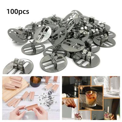 100pcs Wood Candle Wicks Base Clip for Candle Making Supplies 100pcs
