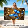 Butterfly Theme Beach Towel Personalized Custom Name & Text Soft Quick Dry Beach Towel for Swimming Travel