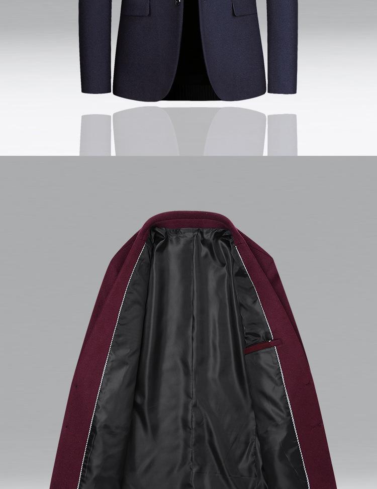 Men's Single-Breasted Wool Blazer - 2025 Autumn/Winter Business Casual Jacket