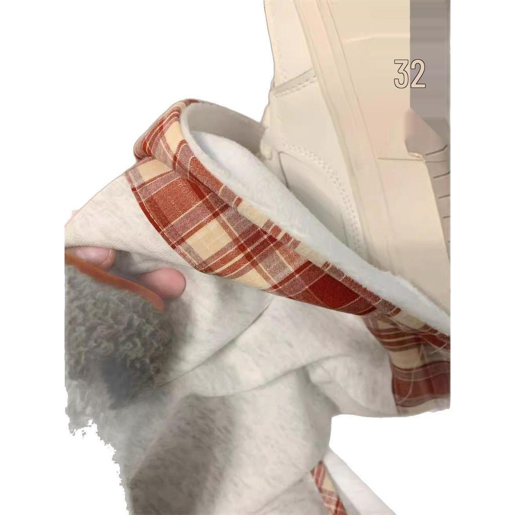 Kids' Retro American Wide-Leg Plaid Sweatpants - Women's Spring Straight-Leg Spliced Style