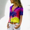Summer Women'S Hawaiian Shirts Hawaii Beach Fshion Casual Print Button Down Short Sleeve Shirt Top Ropa Mujer Tendencia 2025