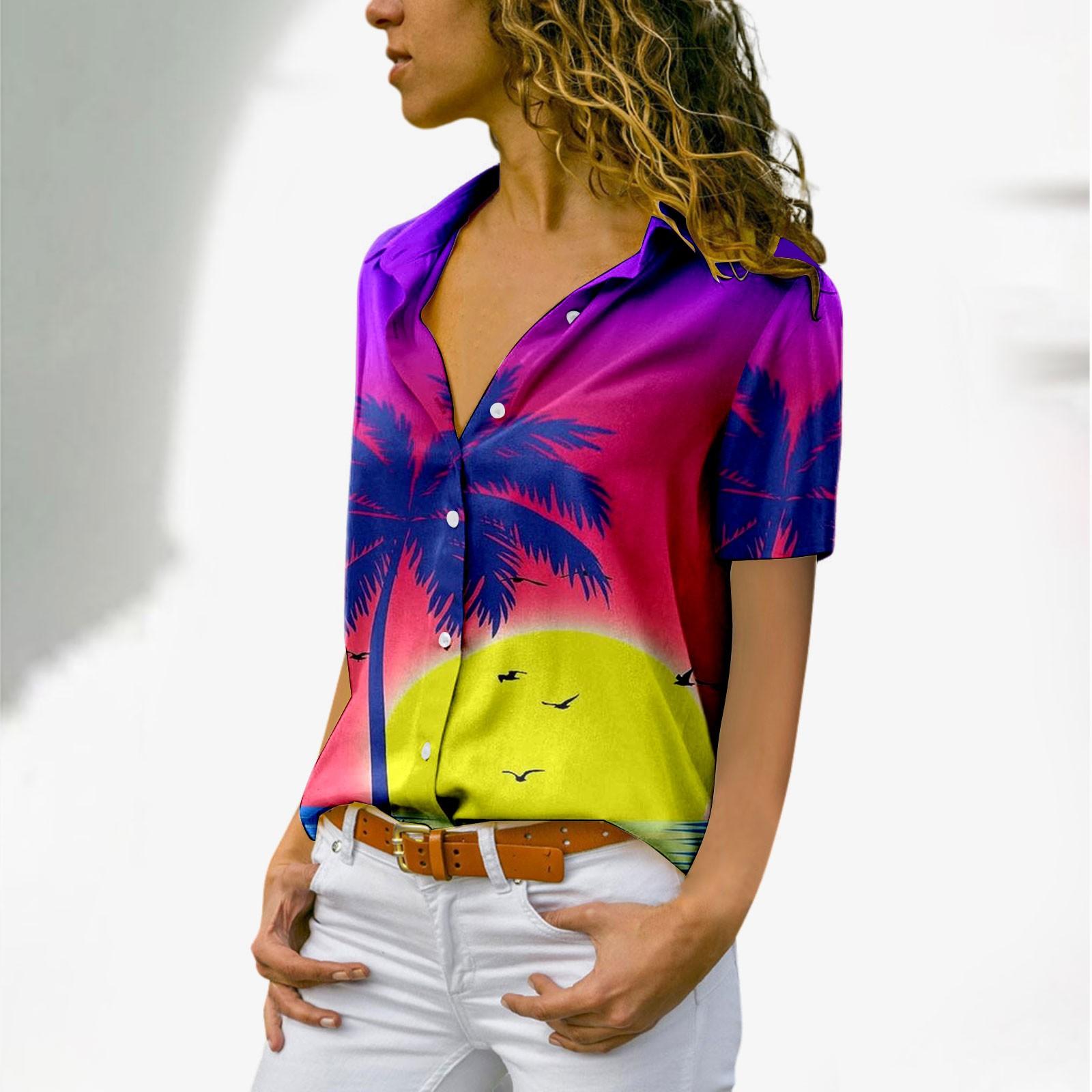 

Summer Women S Hawaiian Shirts Hawaii Beach Fshion Casual Print Button Down Short Sleeve Shirt Top Ropa Mujer Tendencia 2025 MUS 6