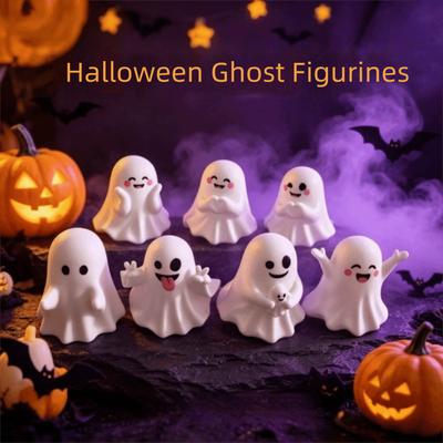 Soft Touch Ghost Statue Smiling Faces Ghost Pen Holder Lovely Ghost Decorations  Halloween Decor