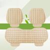Winter Car Seat Cushion Without Backrest, Checkered Embroidered Plush, Tie-free Warmth, Three-piece Set, Front and Rear Single Seat Cushion