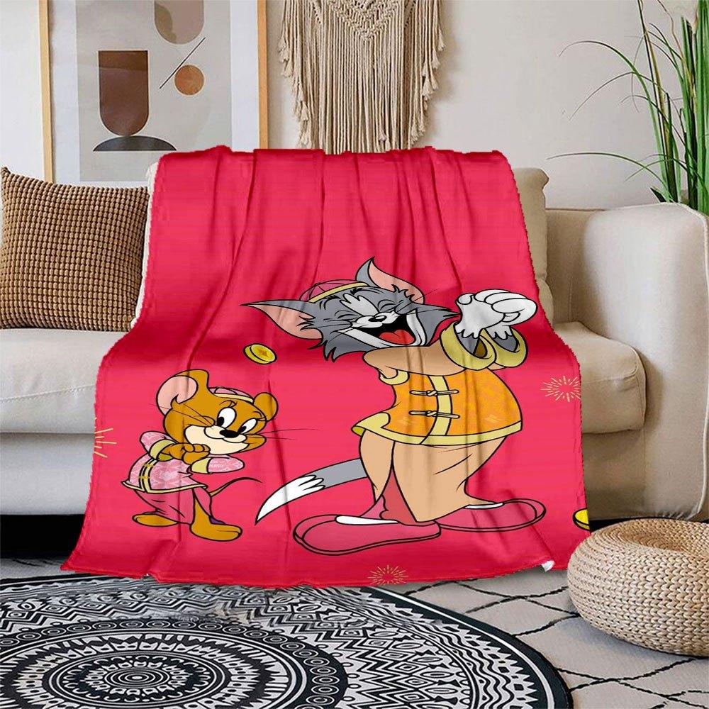 

Tom Jerry Chinese New Year Phone WallpaperBlanket Flannel Throw Blanket for Sofa, Bed, Travel, Camping, Office 100x150cm