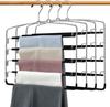 Pant Hanger 4-piece Set, Swing-arm Pants Rack, Space-saving Pant Hanger, 5-layer Non-slip Jeans Hanger