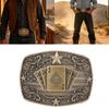 Western Engraved Decorative Belt Buckle, Metal Card and Star Motif, Single Buckle for Belt Update and Daily Styling