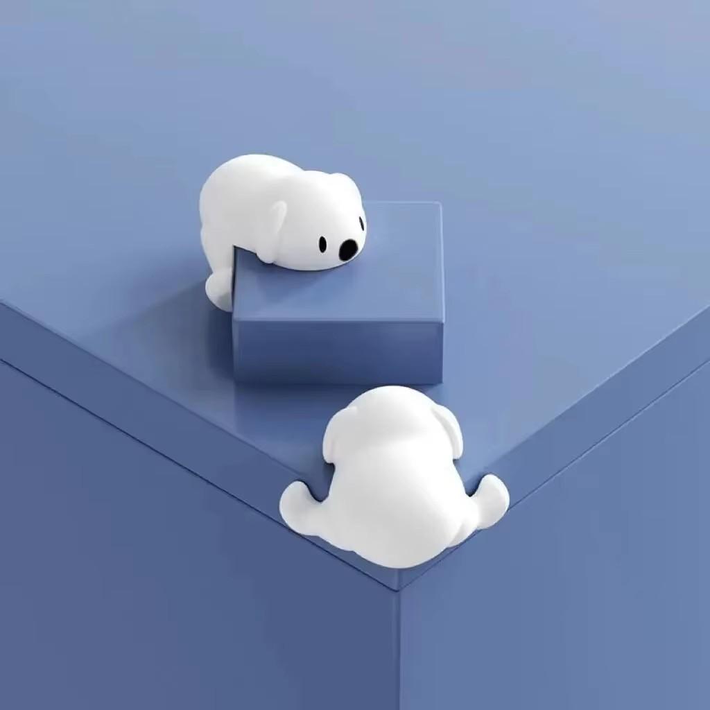 4 Stuks Schattige Cartoon Siliconen Hoekbeschermer Anti-Botsing Scherpe Hoek Tafel Meubel Hoek Veiligheidsbeschermer Voor Kinderen Kind white