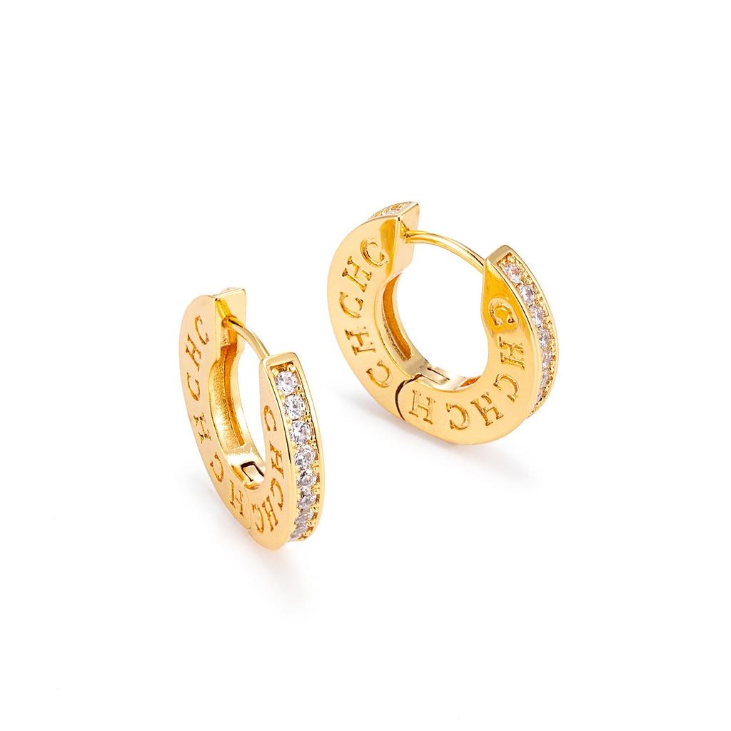 CHHC Zircon Circle Earrings for Women: High-End Unique Design Ear Cuffs for a Luxurious, Niche Style - Middle East Inspired