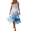 Sleeveless Floral Print Midi Dress for Women Lightweight A Line Summer Sundress Casual Scoop Neck Flowy Hem