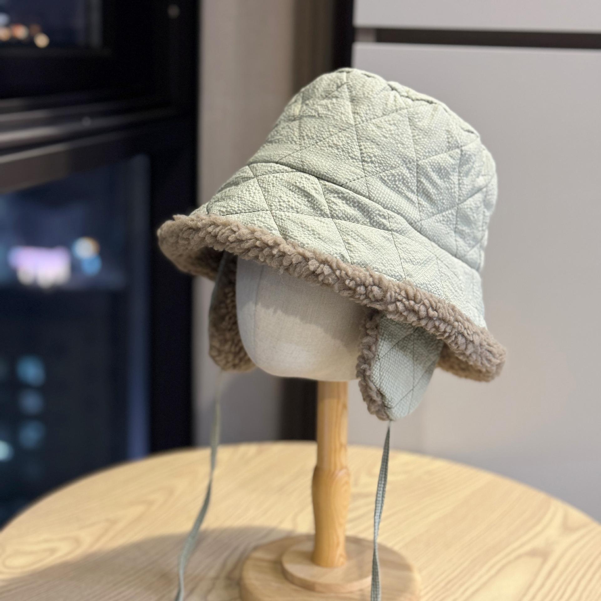

Autumn and winter women s fisherman hat with ear protection, windproof and cold-resistant, Korean style, versatile, sweet and cute, warm and Adult54-60Average Size армія зелений колір