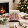 Kitchen Bar Counter Decoration Wooden Christmas Napkin Holder, Gnome/Christmas Tree/Snowman Shape, Pink Solid Wood Dispenser Stable Organizer