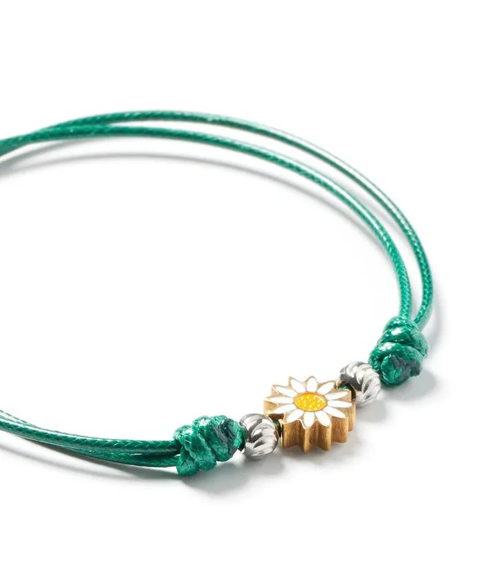 Lucky Sunflower Pendant String Knot Bracelet (C2601AC1371)
