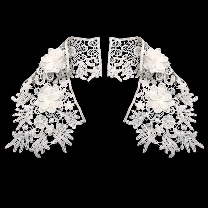 Water Soluble Lace Hollow Embroidery Shoulder Flower Doll Collar Lace Accessories Leaf Pattern Three-Dimensional Hollow Applique Fake Collar