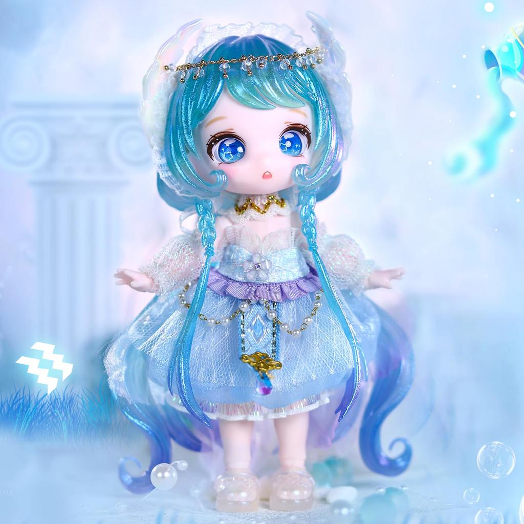 ICY Fortune Days 13cm BJD Doll Anime Style Doll Perfect for DIY and Doll - Set, Gifts, Decoration, Exercises, Collections, Girl's 8+ (Aquarius)