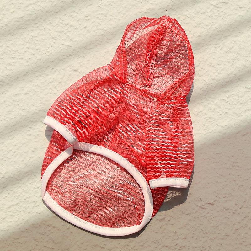 Spring and Summer Transparent Shirt Clothing Dog Sunscreen Clothing Cat Clothing Vest Pet Small Dog Supplies Mesh Gauze