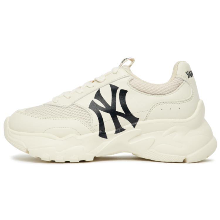 New MLB Big Ball Chunky Mesh Cushioning Anti Slip Wear Resistant Breathability Low Top Chunky Sneakers Unisex White 3ASHCE12N-50CRS