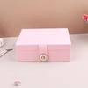 PU Leather Jewelry Storage Box with Clear Flip Lid Double Layer Drawer Organizer for Earrings Ring Necklace Display Jewelry Case