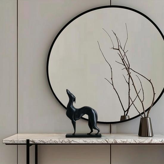 3D Printed Greyhound Statue, Matte Black Minimalist Dog Sculpture, Lifelike Greyhound Figure, Dog Statues for Home Office Decor, Greyhound Gifts