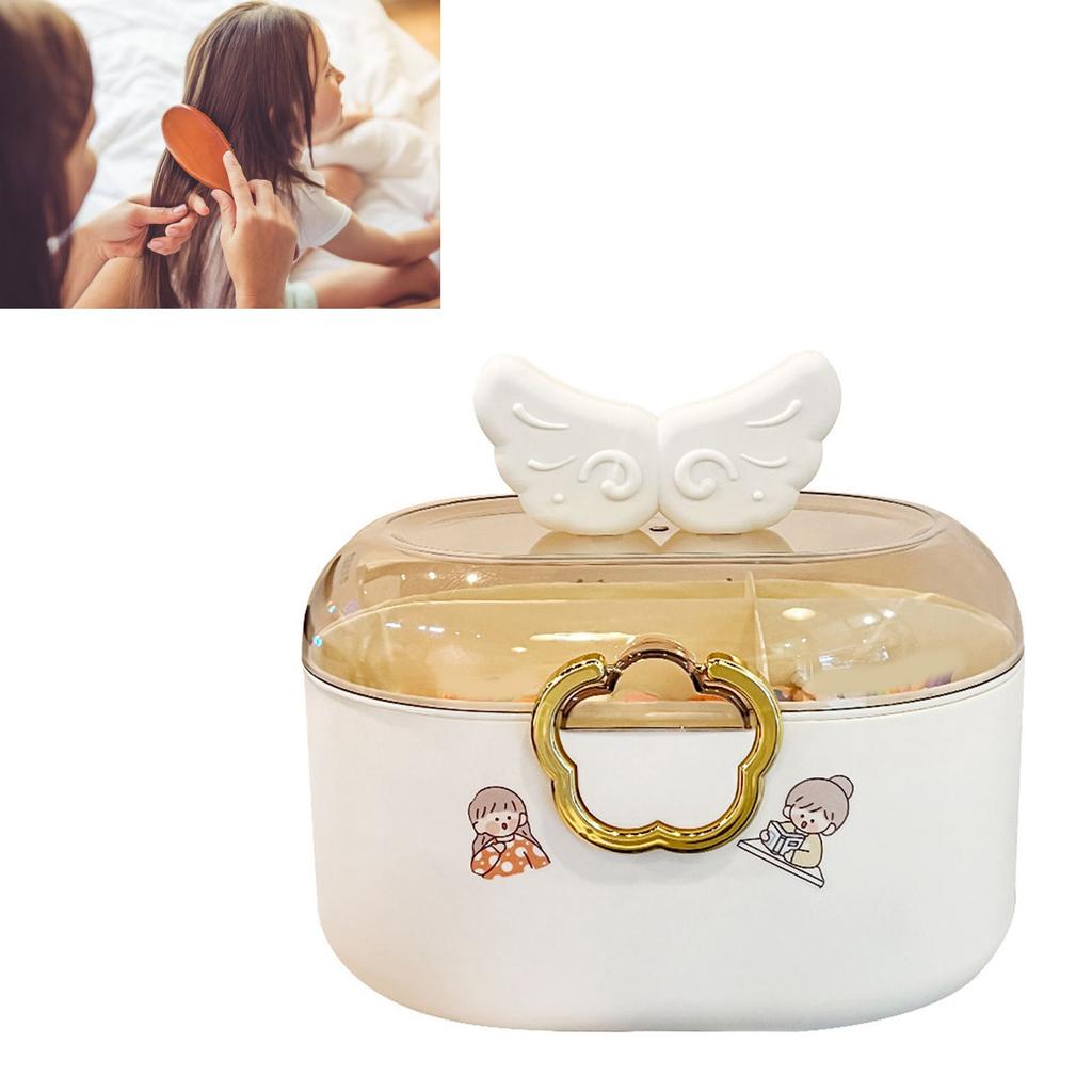 Children Cartoon Hair Accessories Box Dustproof Divided Large Capacity Hairpin with Lid for Kids