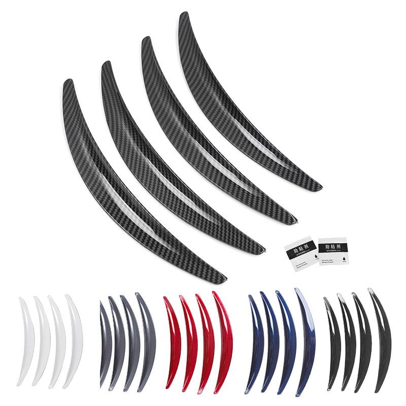 4Pcs/Set Car Wheel Eyebrow Arch Trim Side Fender Flare Strip for Tesla Model 3 Wheel Invisible Fender Leaf Plate Car Sticker Black