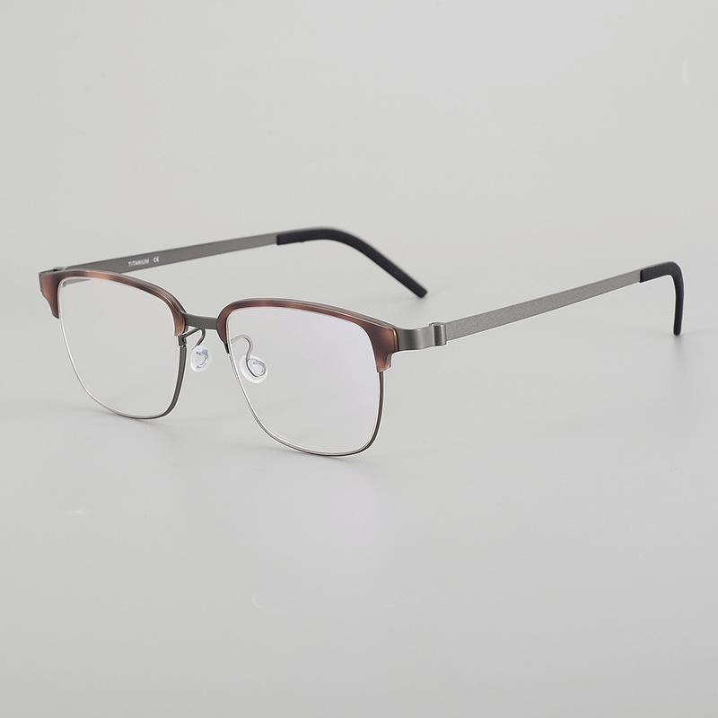 

Немецкий дизайнер Linde Baichuan Сверхлегкая оправа для очков из чистого титана, безободковая, черепаховая, без винтов 9835