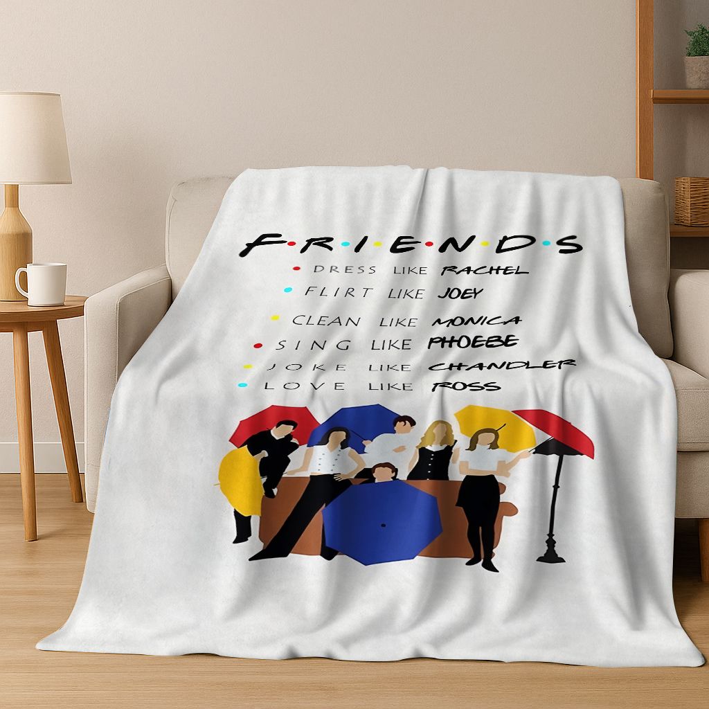 

Classic Friends Central Perk TV Flannel Blanket,Cozy Soft Throw Blanket for Home Bedroom Bed Sofa Picnic Office Cover Gift Kid 75x90cm