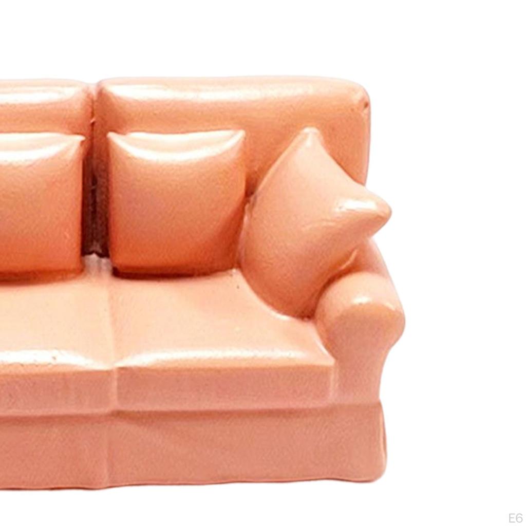 1/64 Mini Ornaments Furniture Miniature Resin Sofa Model Realistic Shape Accessories for Playhouses,