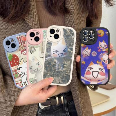 Beliebtes Niedliches T-Ttoro I-Inoue Katze Für IPhone 16 15 14 16E 13 12 11 Pro Max Plus Telefon Lederhülle