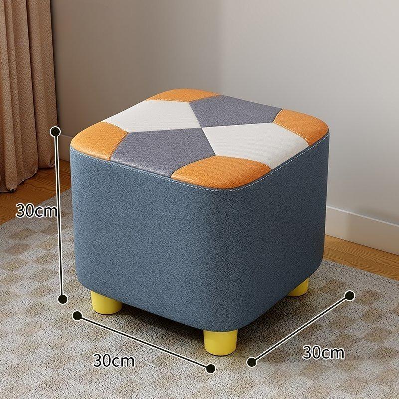 

Красочный Современный Деревянный Табурет - Водонепроницаемый Квадратный для Гостиной и Спальни, Мягкая Подушка Креативная Домашняя Мебель Декор синий