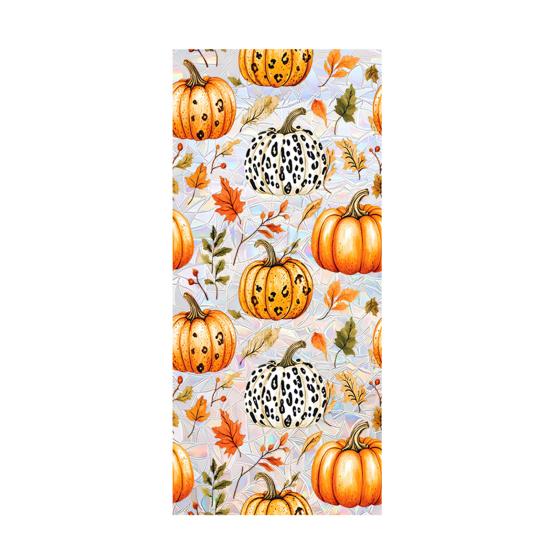 Halloween Window Sticker Stained Glass Style Witch Bats Decal Removable Pumpkins Ghosts Static Window Cling for Party Decoration