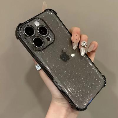 Glitter Bling Clear Case for iPhone 17 Pro Max 16 15 14 13 12 11 Pro Max 16 PLUS 17 Air Silicone Soft Transparent Bumper Cover