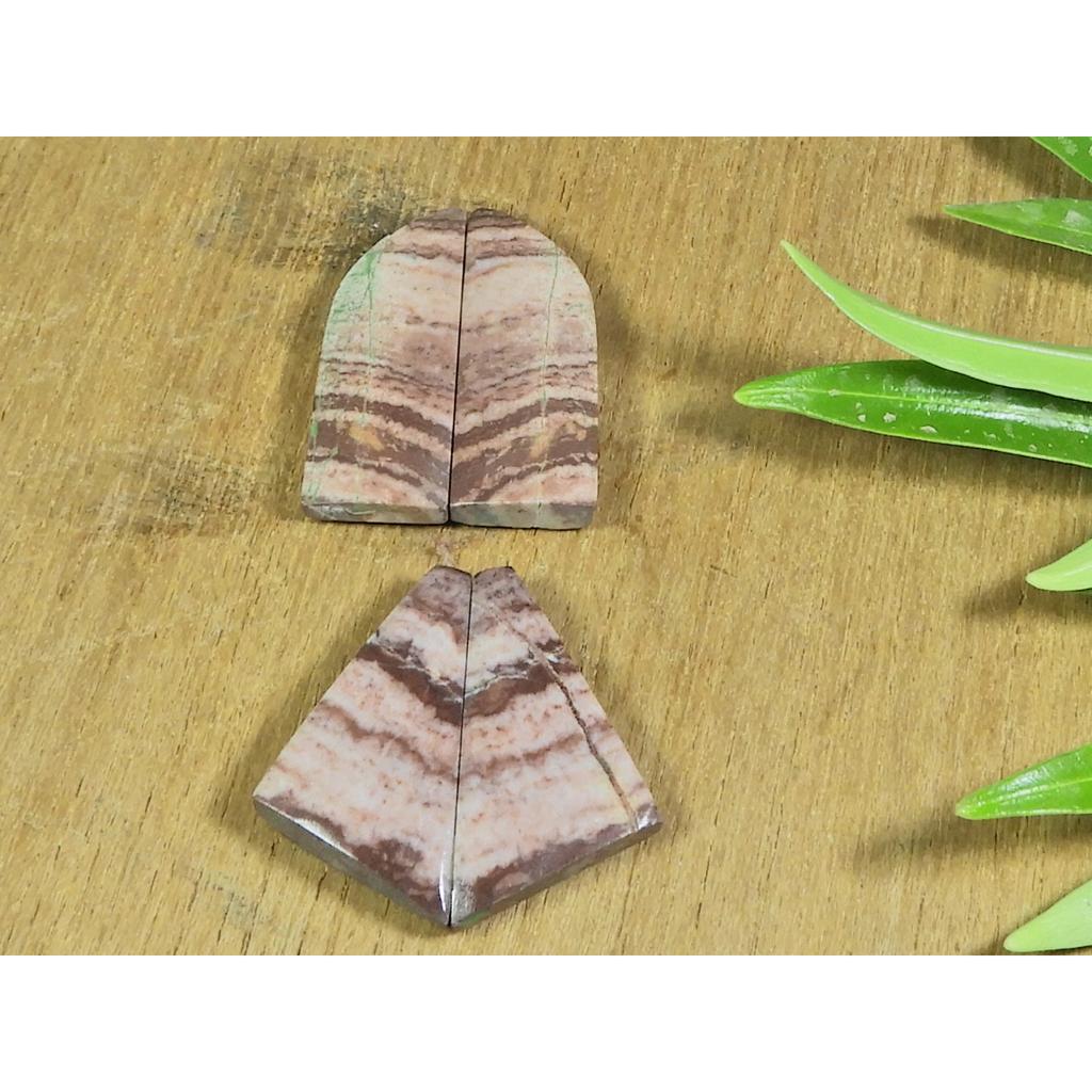 36Cts. Natural Zebra Jasper Matched Pair Fancy Cabochon Gemstone 2Pair Lot B-219